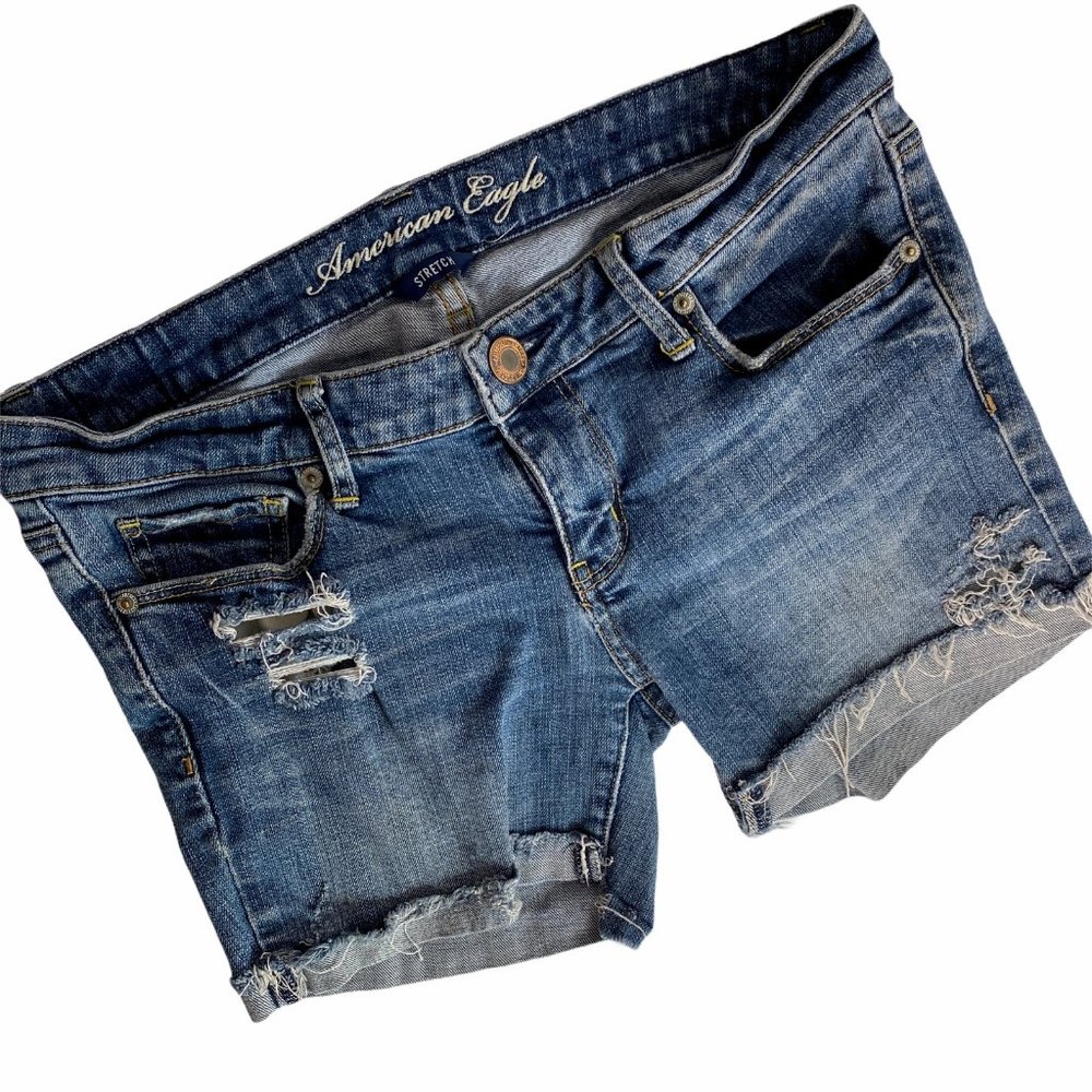 American Eagle Shorts 6 Stretch Skinny Distressed
